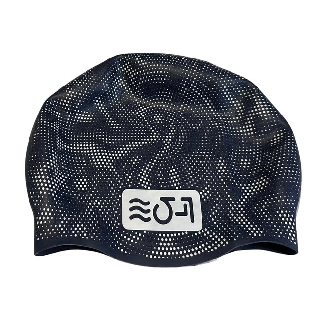 Swimming moulded silicone cap, black or dark blue