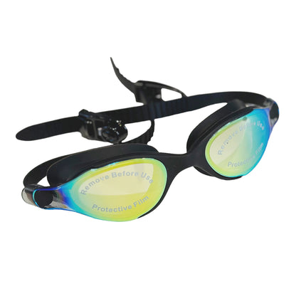 Soft silicone goggles, slightly mirrored, blue